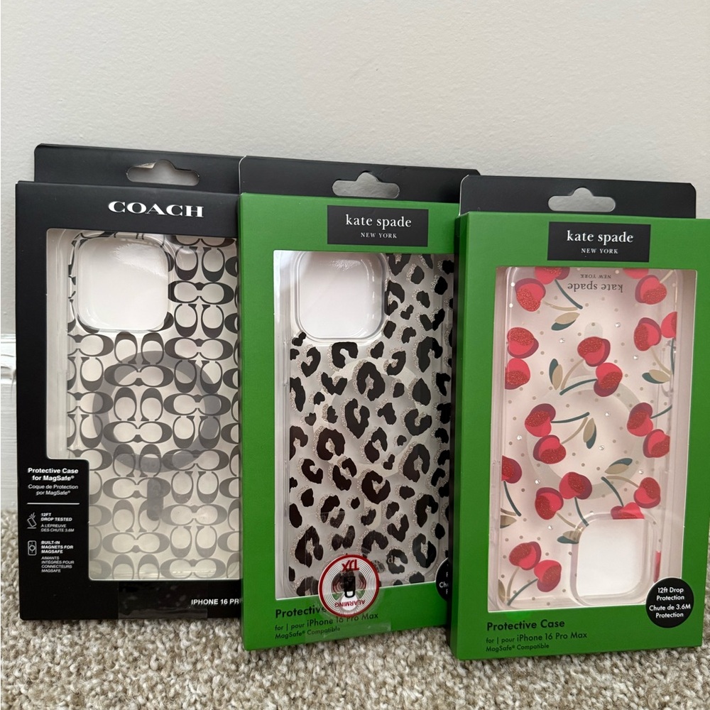 Coach & Kate Spade Protective iPhone Cases 16 Pro Max NWT